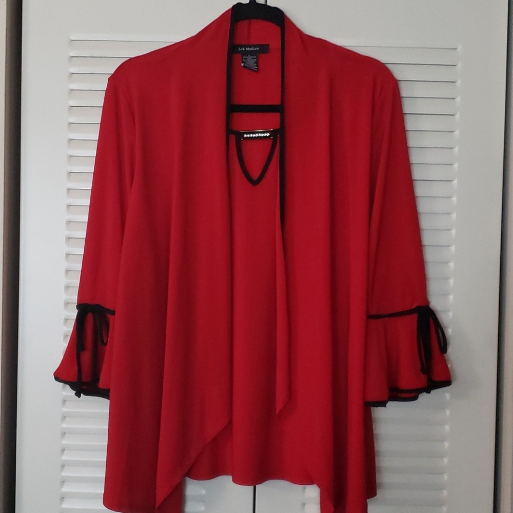 Red ❤ Liz McCoy 2fer blouse